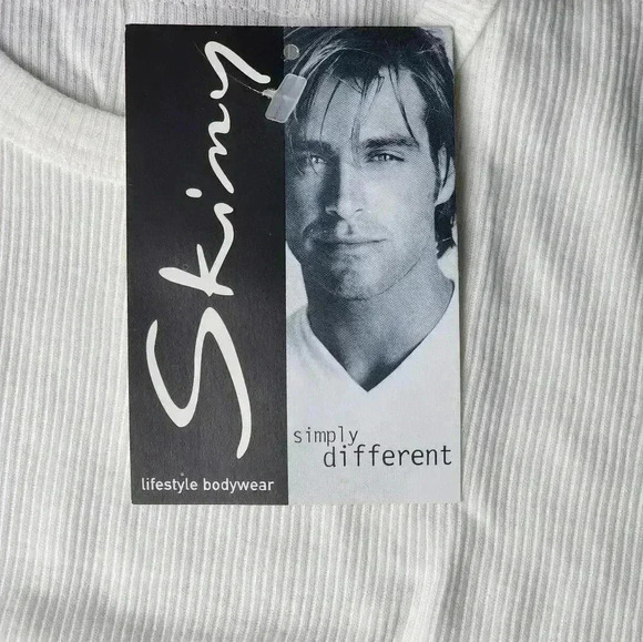 Vintage Skiny Revival #72170 crew neck ribbed tshirt undershirt NWT S or XL - Picture 3 of 6